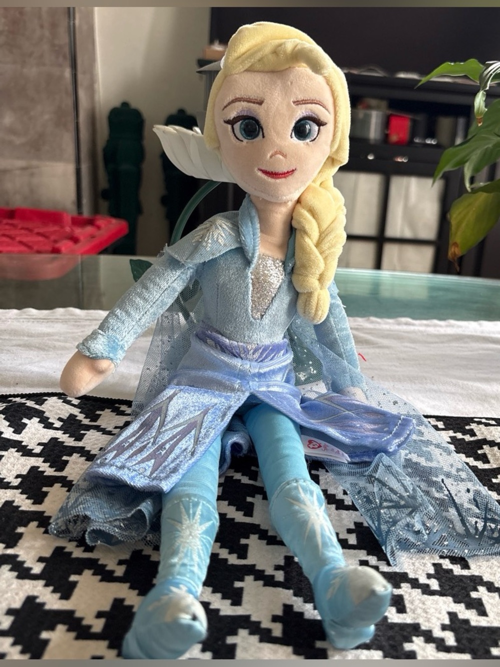 Disney Light Blue Princess Plush Doll with Blonde Braid